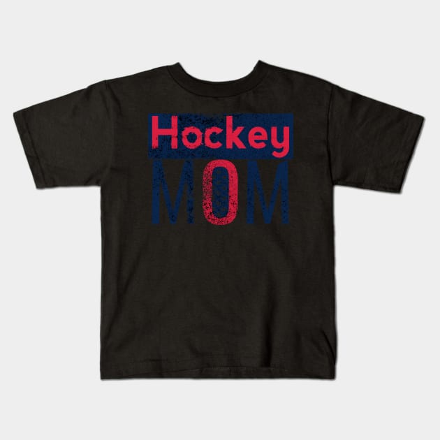 American Hockey Mom in Red and Blue Kids T-Shirt by M Dee Signs